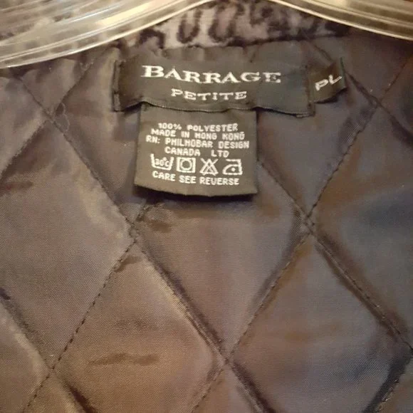 "BARRAGE" PLUSH ANIMAL PRINT ZIP FRONT VEST SIZE PETITE LARGE - Picture 3 of 5